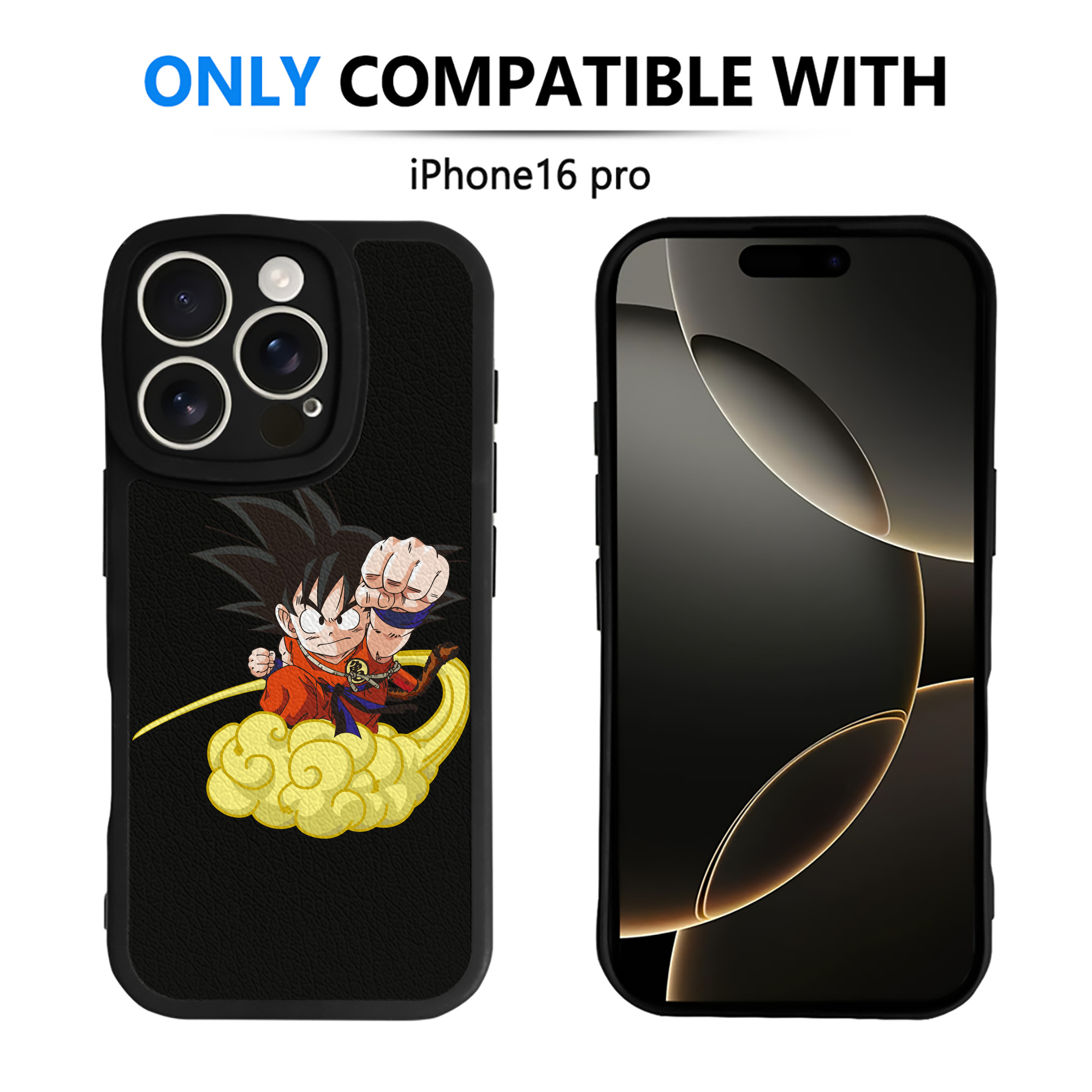 （画像用） ドラゴンボール 孫悟空（そん ごくう）Son Goku カカロット DRAGON BALL Kakarotto 【iPhone 16シリーズ対応】シリコンスマホケース（レザー調） 材質：シリコン